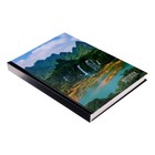 Записная книжка А5, 160 листов в клетку "Горный водопад", твёрдая обложка, глянцевая ламинация, блок офсет 9468066 - фото 16539351