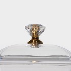 Менажница «Голд», 19.5×19.5 см, на бамбуковой подставке, с крышками, стекло, прозрачная - Фото 4