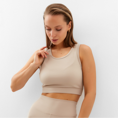 Топ спортивный женский MINAKU, бежевый, размер 48