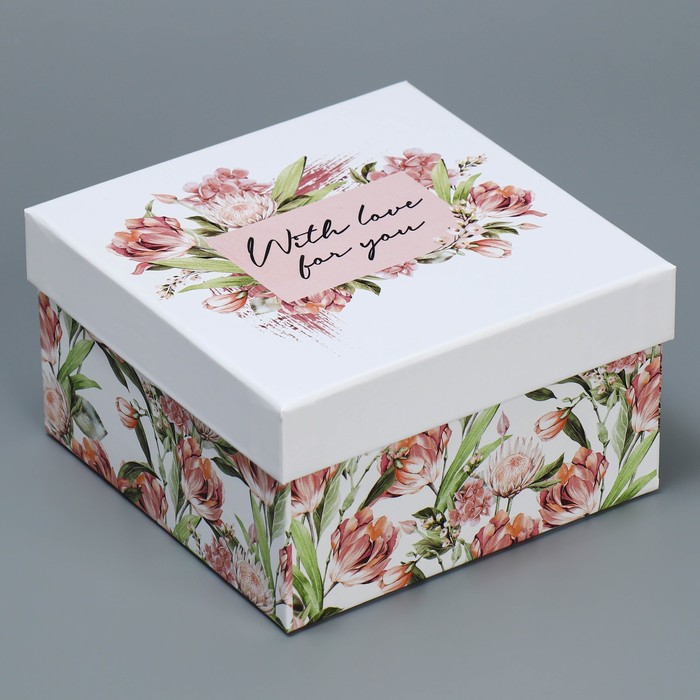 Набор коробок 5 в 1, упаковка подарочная, «Цветочный сад», 14 х 14 х 8‒22 х 22 х 12 см - фото 1907623717
