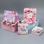 Набор коробок 6 в 1, упаковка подарочная, «Цветы», 10.2 х 10.2 х 6 - 20 х 20 х 11 см - фото 319256514