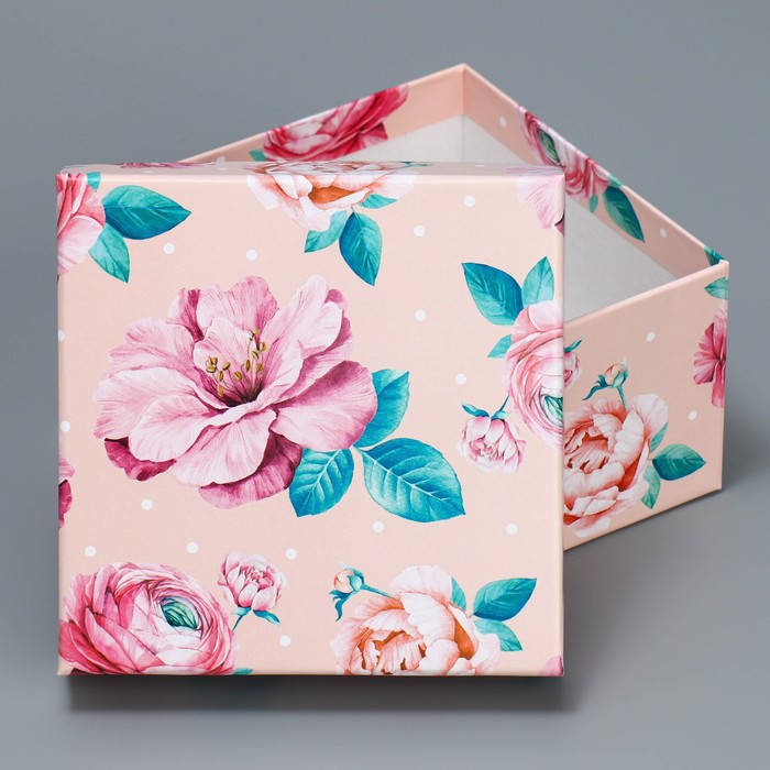 Набор коробок 6 в 1, упаковка подарочная, «Цветы», 10.2 х 10.2 х 6 - 20 х 20 х 11 см - фото 1907623734
