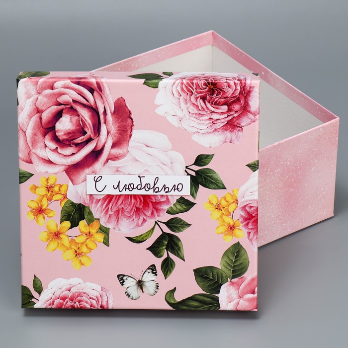 Набор коробок 6 в 1, упаковка подарочная, «Цветы», 10.2 х 10.2 х 6 - 20 х 20 х 11 см - фото 1907623726