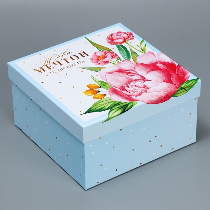 Набор коробок 6 в 1, упаковка подарочная, «Цветы», 10.2 х 10.2 х 6 - 20 х 20 х 11 см - фото 1907623727