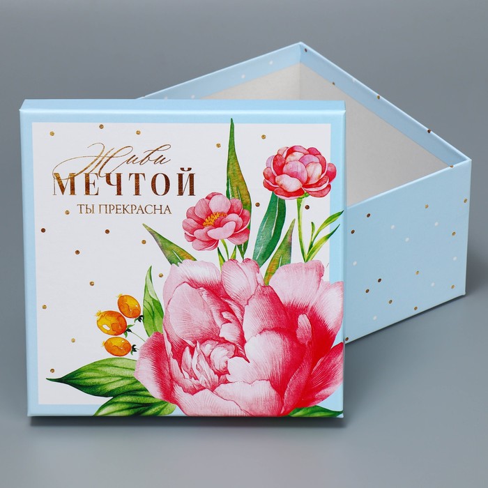 Набор коробок 6 в 1, упаковка подарочная, «Цветы», 10.2 х 10.2 х 6 - 20 х 20 х 11 см - фото 1907623728