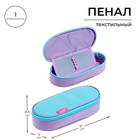 Пенал - футляр Calligrata, 85×210×50 мм, с откидной планкой, мягкий, текстильный, мятный/светло-сиреневый - Фото 1