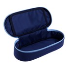 Пенал-футляр 85 х 210 х 50 мм с откидной планкой, мягкий, текстильный, Calligrata ПМК 24-42, синий/голубой - Фото 4