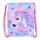 Мешок для обуви с карманом 470 х 370 мм, Оникс МО-26-1-2р, с ручкой "Волшебный единорог" 64810 - фото 24550404