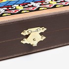Нарды деревянные большие, настольная игра "Голубой узор", 50 х 50 см, с шашками - фото 24508896