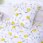 Постельное бельё 1,5сп Смайлы, 150х210см, 150х210см, 70х70 см, бязь, 120 г/м, хлопок 100% - фото 22484271