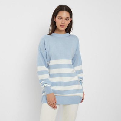 Джемпер женский MINAKU: Casual collection, экрю, голубой, размер 50