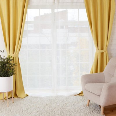 Штора блэкаут портьерная «Этель», 270×300, жёлтая