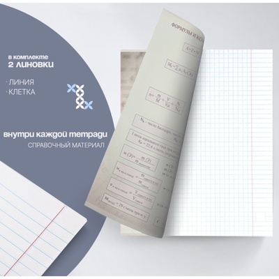 Набор предметных тетрадей Calligrata «На Чёрном», 10 предметов, 48 листов, со справочным материалом, обложка из мелованного картона