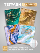 Набор предметных тетрадей Calligrata «Мрамор светлый», 10 предметов, 48 листов, со справочным материалом, обложка из мелованного картона, УФ-лак, б�... - Фото 3