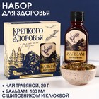 Подарочный набор «С новым годом: Крепкого здоровья»: чай травяной 20 г., бальзам с шиповником и клюквой 100 мл. - Фото 1