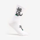 Носки женские, цвет белый/енот, размер 23 - фото 10237593