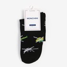 Носки мужские, цвет чёрный/вертолеты, размер 42-43 - фото 50972011