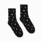 Носки женские, цвет чёрный/космос, размер 35-37 - фото 805239090