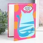 Фотоальбом на 200 фото 10х15 см "Полосатый голубой котик" 23,5х17,5х5 см 7912074