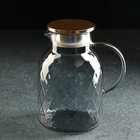 Набор для напитков из стекла Magistro «Дарк. Ромб», 5 предметов: кувшин 1,6 л, 4 кружки 350 мл, цвет серый - фото 4370998