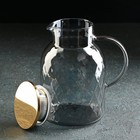Набор для напитков из стекла Magistro «Дарк. Ромб», 5 предметов: кувшин 1,6 л, 4 кружки 350 мл, цвет серый - Фото 4