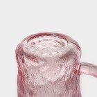 Кружка стеклянная Доляна «Айс», 340 мл, цвет розовый - фото 4371015