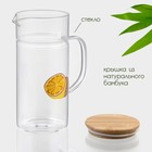 Кувшин для воды мерный BellaTenero «Эко. Фрукты», 1.2 л, 14.5×9.5×22 см, стекло, с бамбуковой крышкой, прозрачный - Фото 3