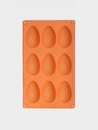 Форма для выпечки Доляна «Пасха. Шоколадное яйцо», силикон, 9 ячеек, 28×16×2 см, оранжевая - Фото 3