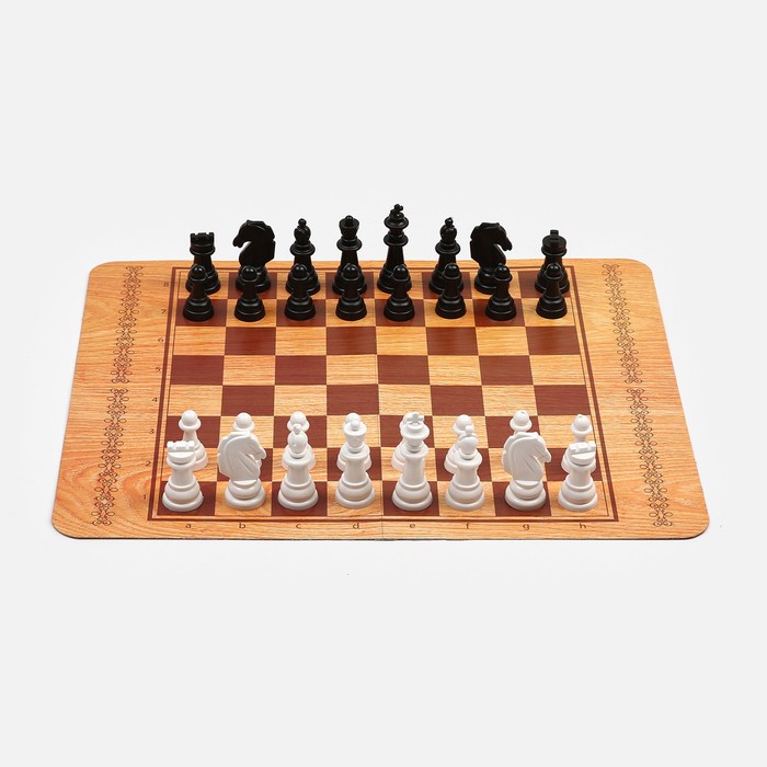 Настольная игра 3 в 1: шахматы, шашки классические, шашки стоклеточные - фото 1907624202