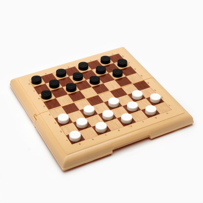 Настольная игра 2 в 1: шашки 24 шт, шахматы 32 шт, поле 21 х 21 см - фото 1887024032