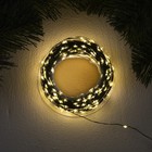 Гирлянда «Нить» 50 м роса, IP44, зелёная нить, 500 LED, свечение тёплое белое, 8 режимов, 31 В, УЦЕНКА - Фото 1