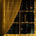 УЦЕНКА Гирлянда «Занавес» 1.6×1.6 м роса, IP20, серебристая нить, 160 LED, свечение тёплое белое, 8 режимов, 220 В - Фото 1