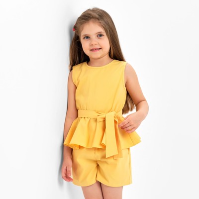 Комплект для девочки (майка и шорты) KAFTAN, размер 30 (98-104 см), жёлтый