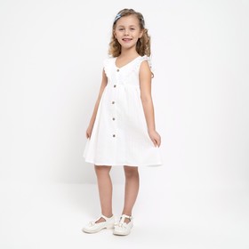 Платье для девочки без рукавов MINAKU цвет белый, рост 104 см