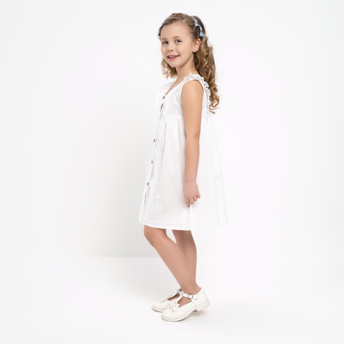 Платье для девочки без рукавов MINAKU цвет белый, рост 104 см - фото 1926599235