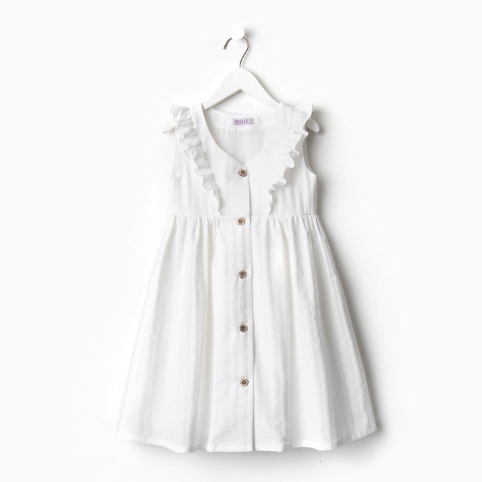Платье для девочки без рукавов MINAKU цвет белый, рост 104 см - фото 1926599240