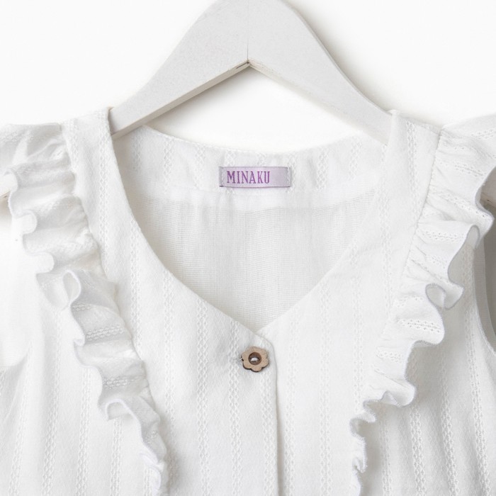 Платье для девочки без рукавов MINAKU цвет белый, рост 104 см - фото 1926599241
