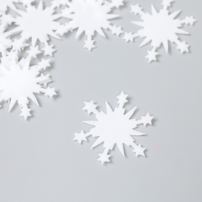 Заготовка из фоамирана "Снежинка", 3х3 см, белый, набор 10шт - Фото 1