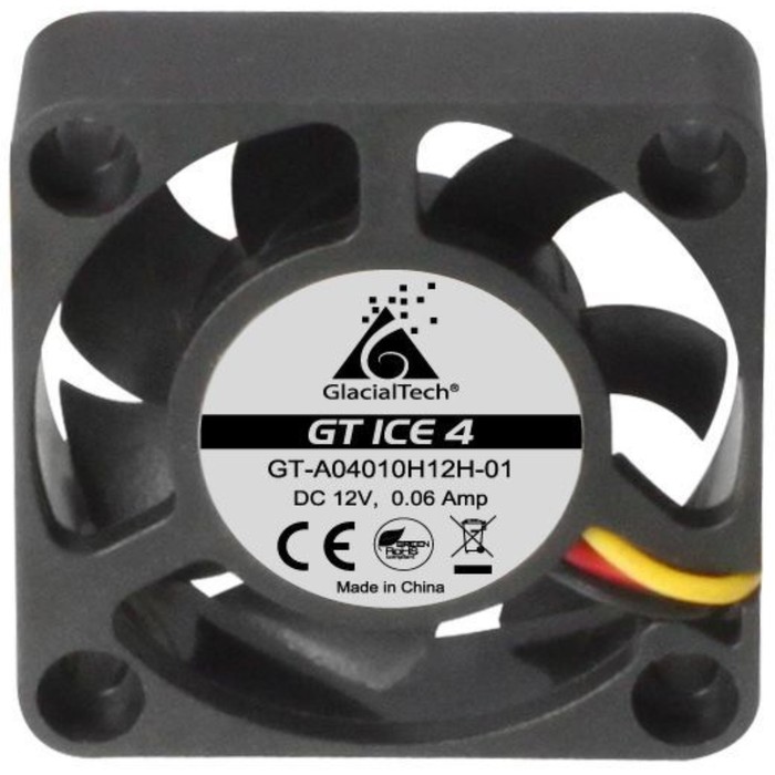 Вентилятор Glacialtech GT ICE 4, 40x40x10 мм, 3-pin 4-pin Molex, 23dB, 20 гр, Ret