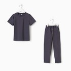 Пижама для мальчика (футболка, брюки) MINAKU цвет графит, рост 110 - Фото 7