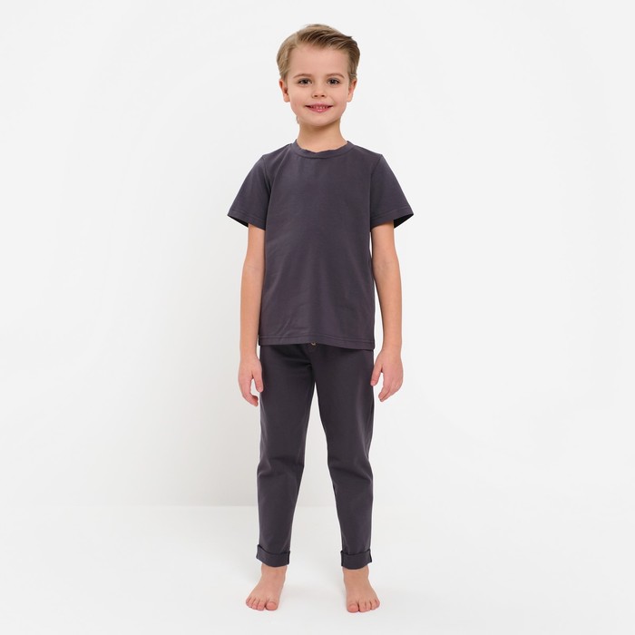 Пижама для мальчика (футболка, брюки) MINAKU цвет графит, рост 116 - Фото 1