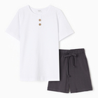 Комплект для мальчика (футболка, шорты) MINAKU цвет белый/графит, рост 98 - Фото 6