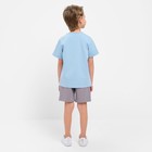 Комплект для мальчика (футболка, шорты) MINAKU цвет св-голубой/серый, рост 98 - Фото 3
