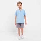 Комплект для мальчика (футболка, шорты) MINAKU цвет св-голубой/серый, рост 98 - Фото 4