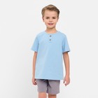 Комплект для мальчика (футболка, шорты) MINAKU цвет св-голубой/серый, рост 104 - фото 9949029