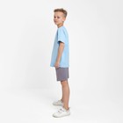 Комплект для мальчика (футболка, шорты) MINAKU цвет св-голубой/серый, рост 140 - Фото 2
