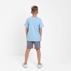 Комплект для мальчика (футболка, шорты) MINAKU цвет св-голубой/серый, рост 140 - Фото 3