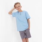 Комплект для мальчика (футболка, шорты) MINAKU цвет св-голубой/серый, рост 140 - Фото 4