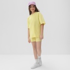 Комплект для девочки (футболка, шорты) MINAKU цвет лимонный, рост 128 - Фото 2