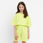 Комплект для девочки (футболка, шорты) MINAKU цвет лимонный, рост 152 - фото 10239556